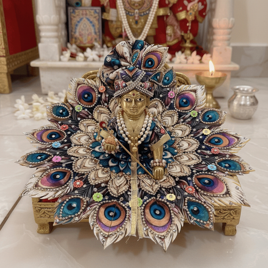 Peacock Feather Theme Poshak with Pagdi