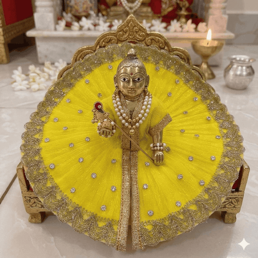 Vibrant Lemon Yellow Ladoo Gopal Poshak